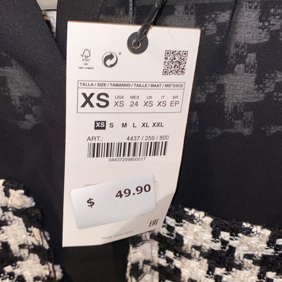 ZARA checkered mesh blouse - Picture 7 of 7